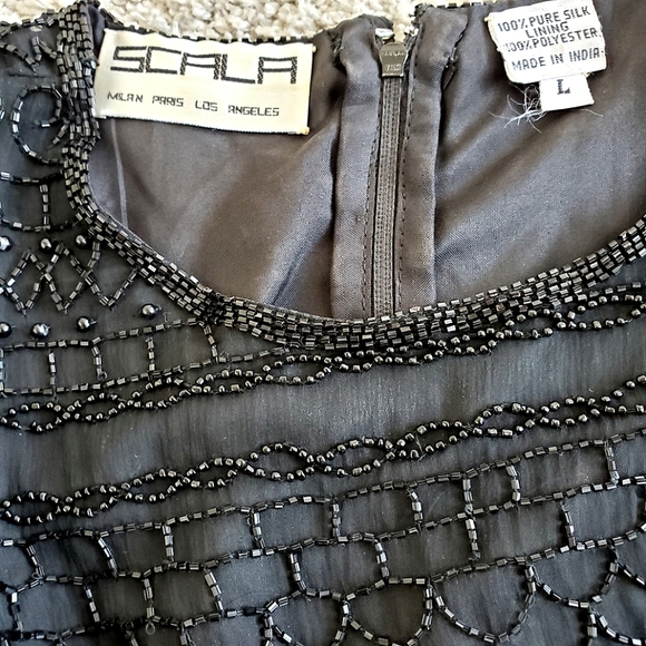 Vintage Scala Silk Beaded Sheath Dress - Picture 4 of 4